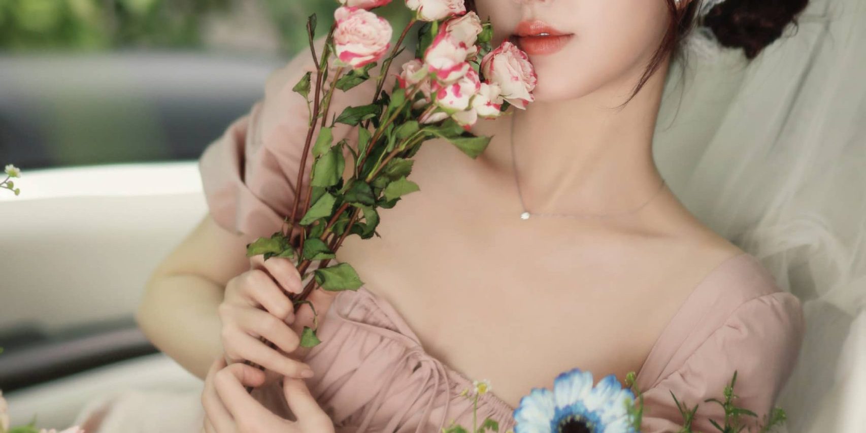 赵露思：蕾丝白头巾田园公主