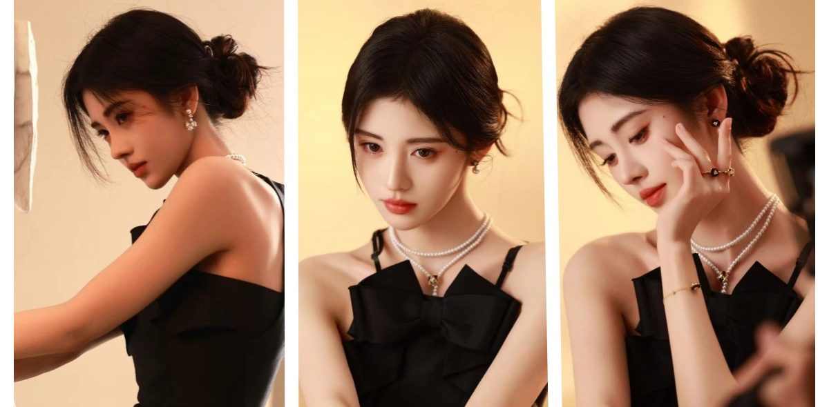 鞠婧祎壁纸：黑白之间神秘温柔