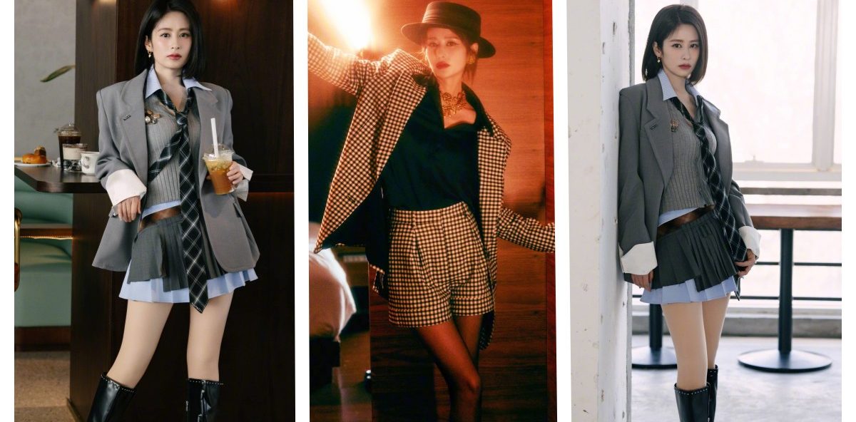 颖儿酷感壁纸：西装丝袜魅惑格调