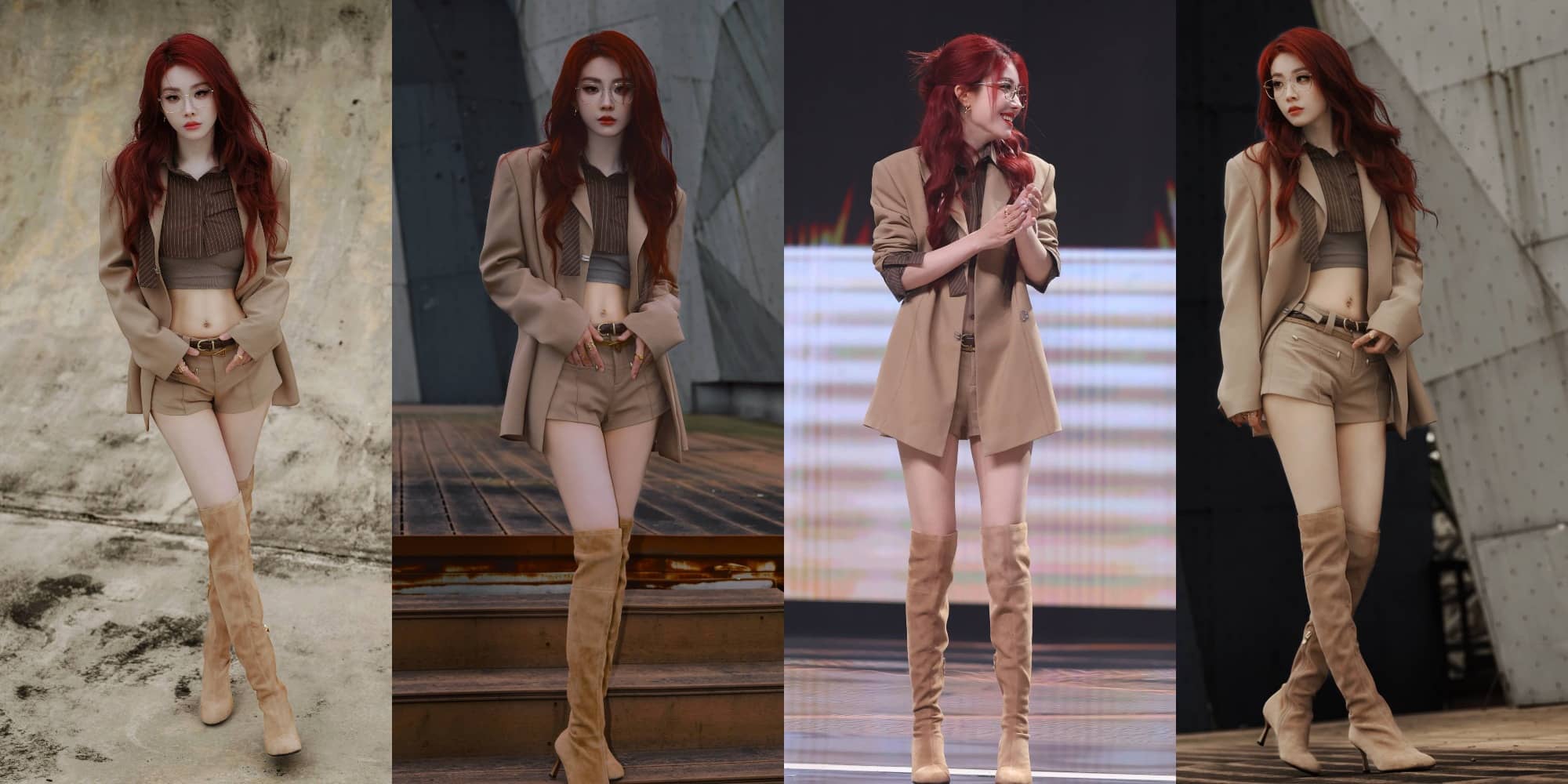 喻言的露脐装酷感十足