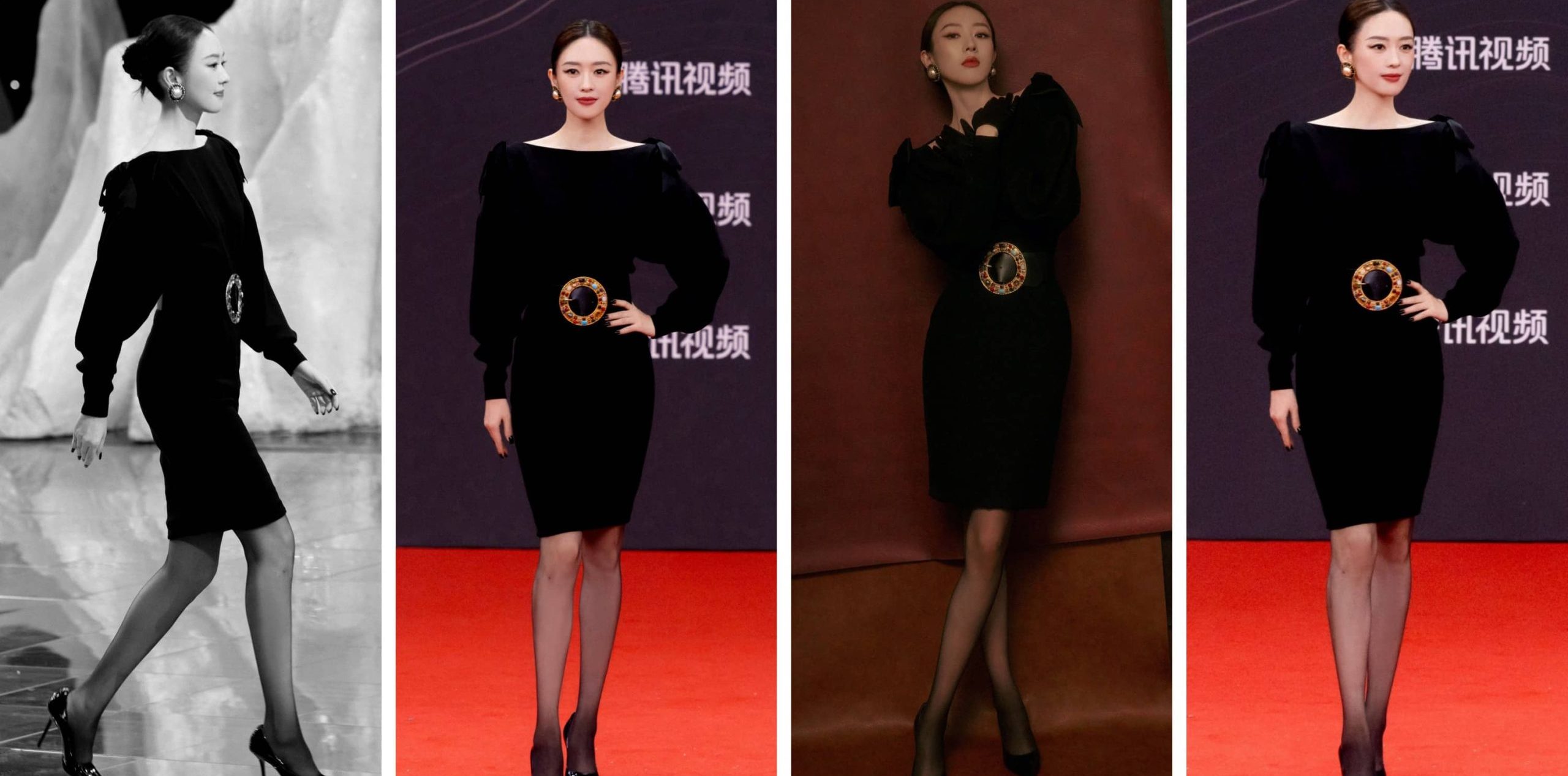 童瑶穿搭壁纸：丝袜大长腿妆造精选