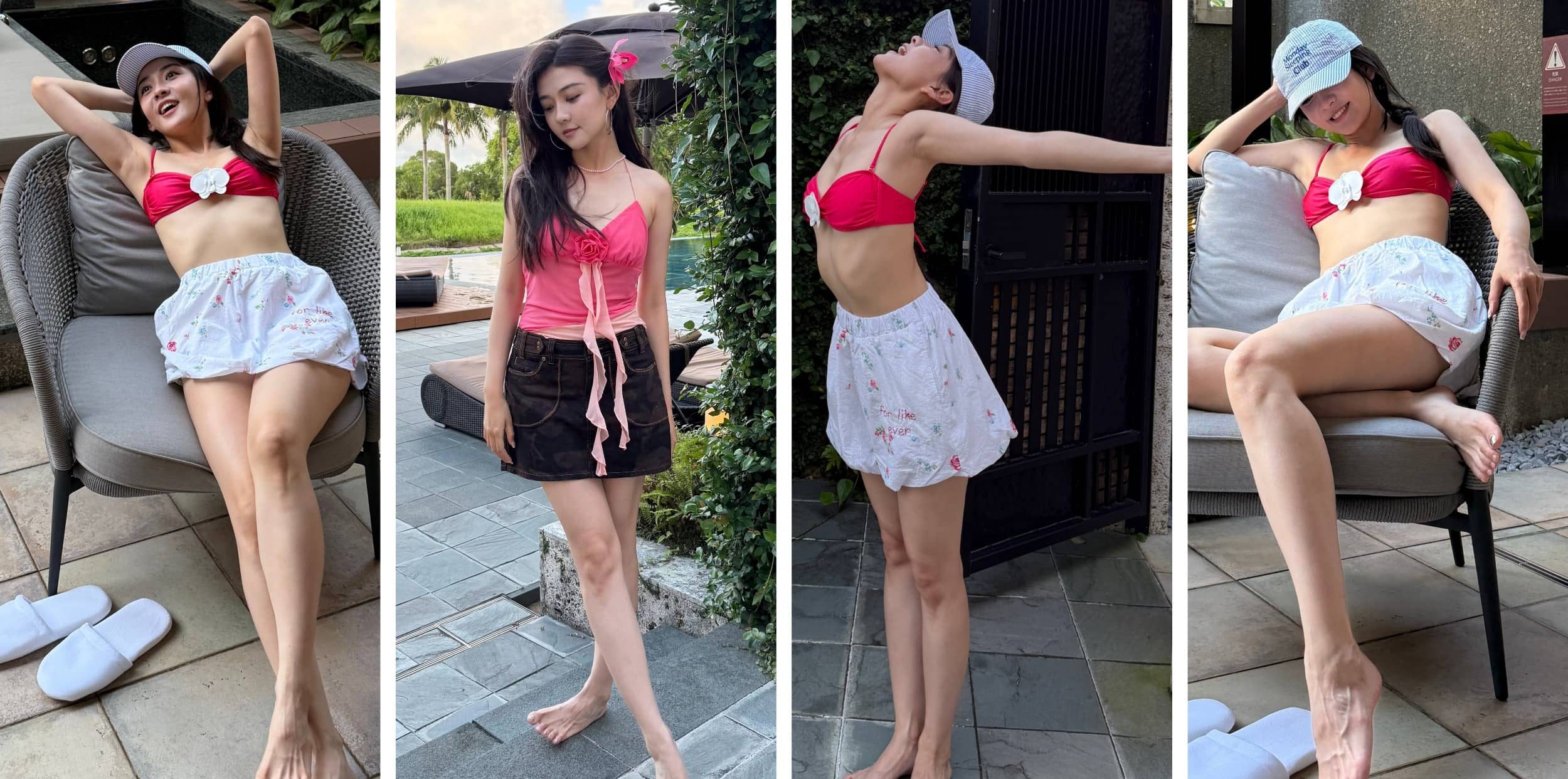 梁洁壁纸：泳装穿搭精选