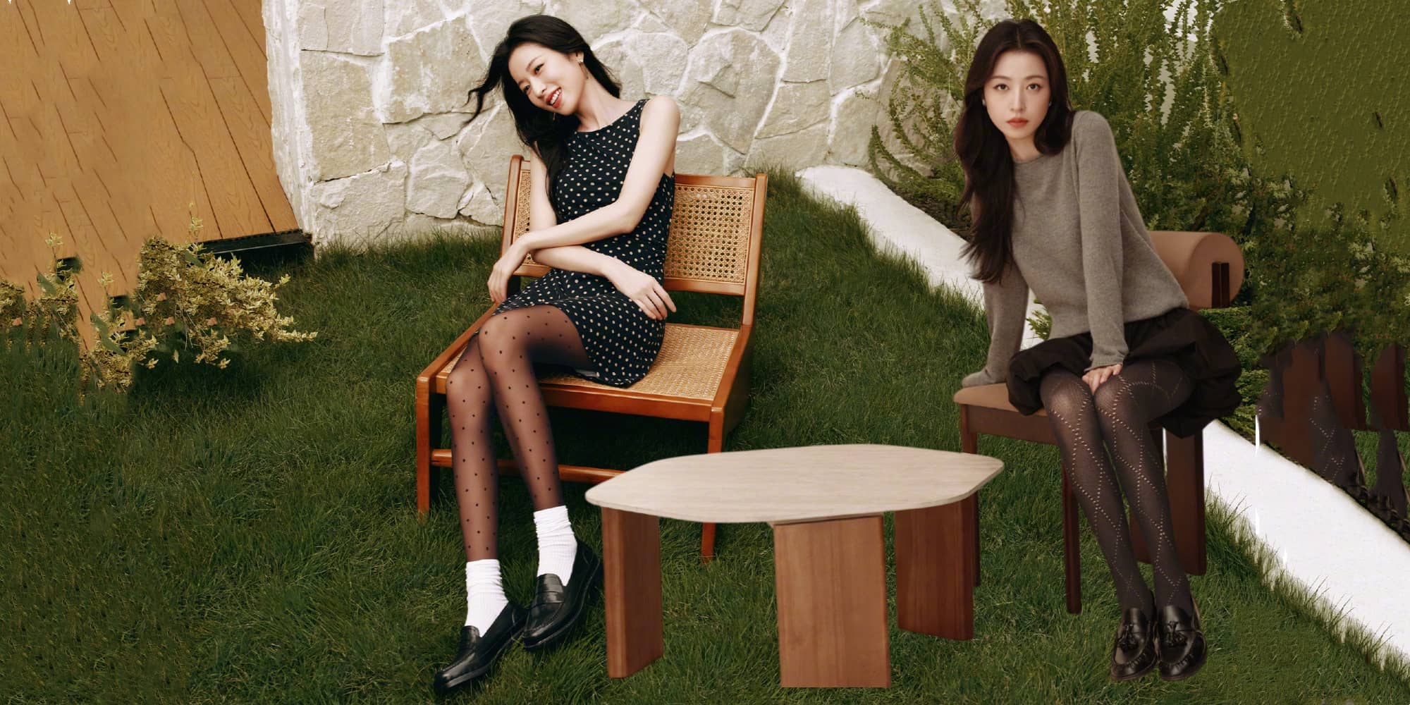 周雨彤，一组好看的丝袜妆造宣传照