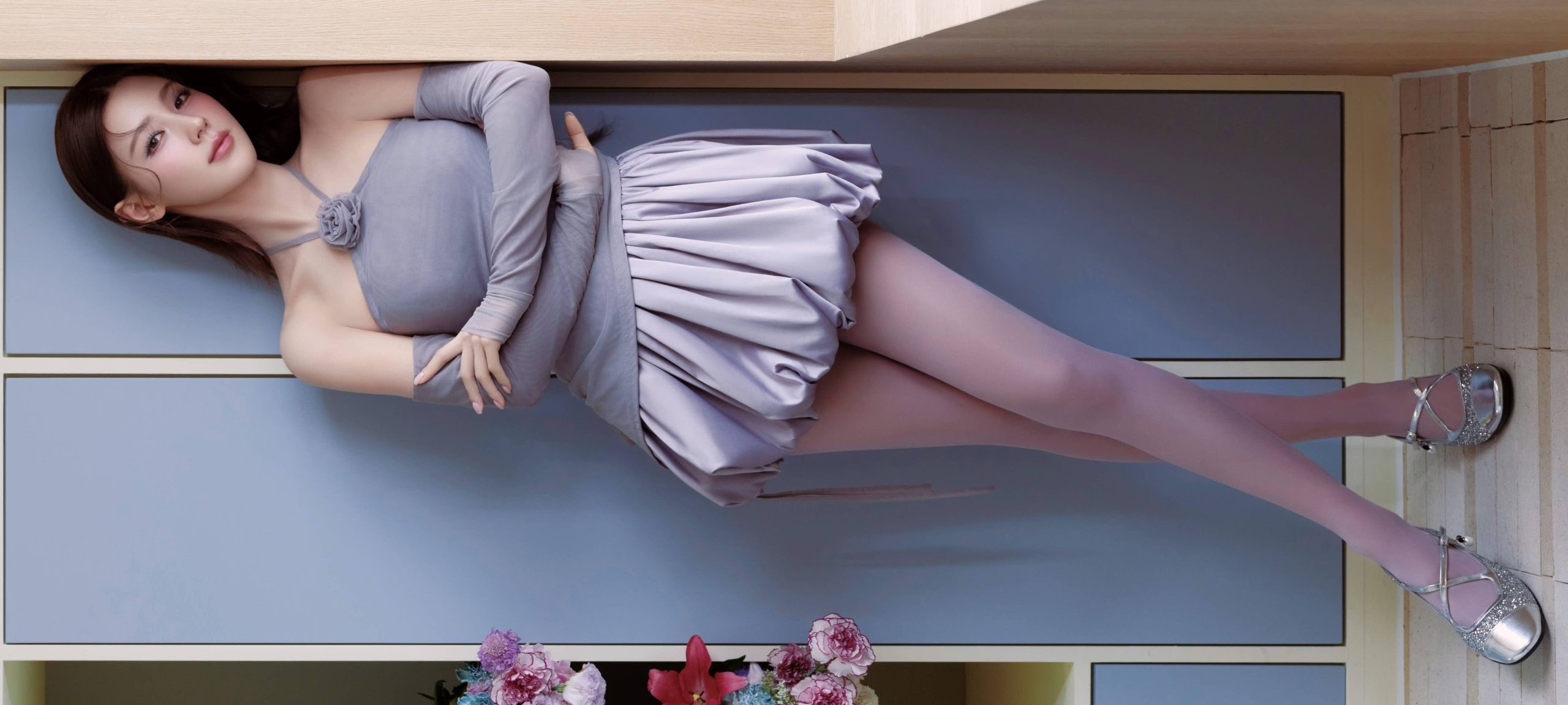 赵美延，好看的丝袜妆造