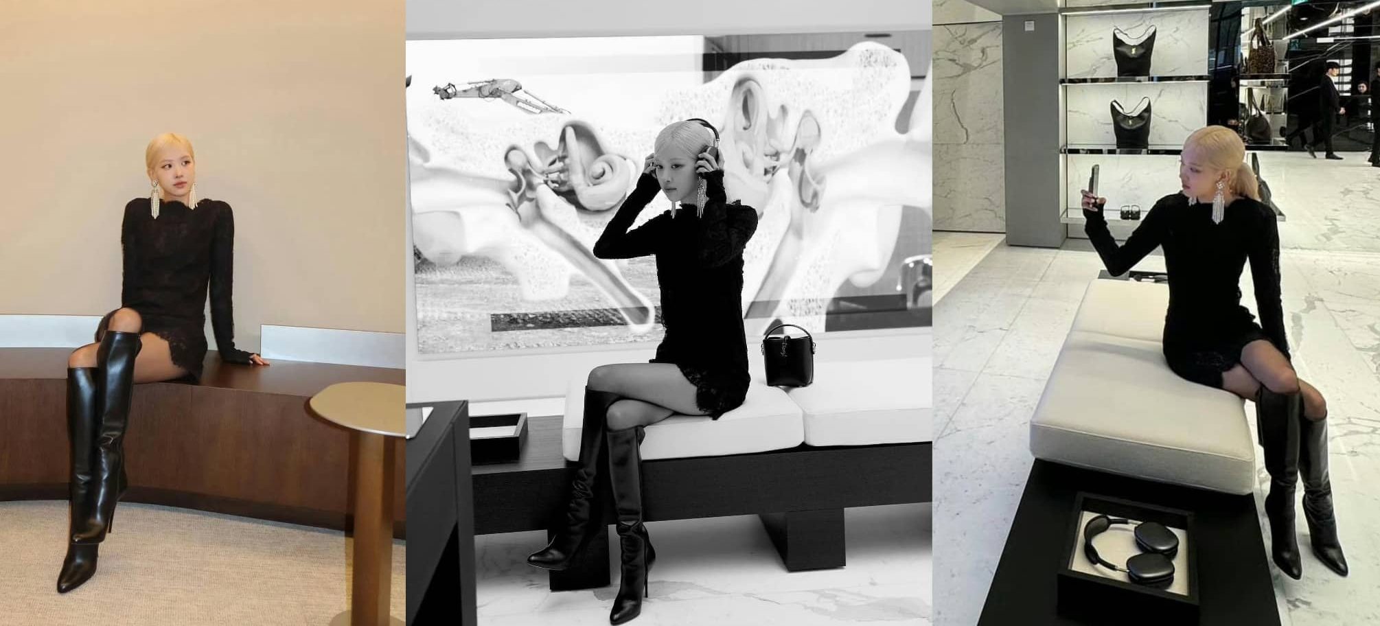 朴彩英rose allblack穿搭，好温柔的欧尼