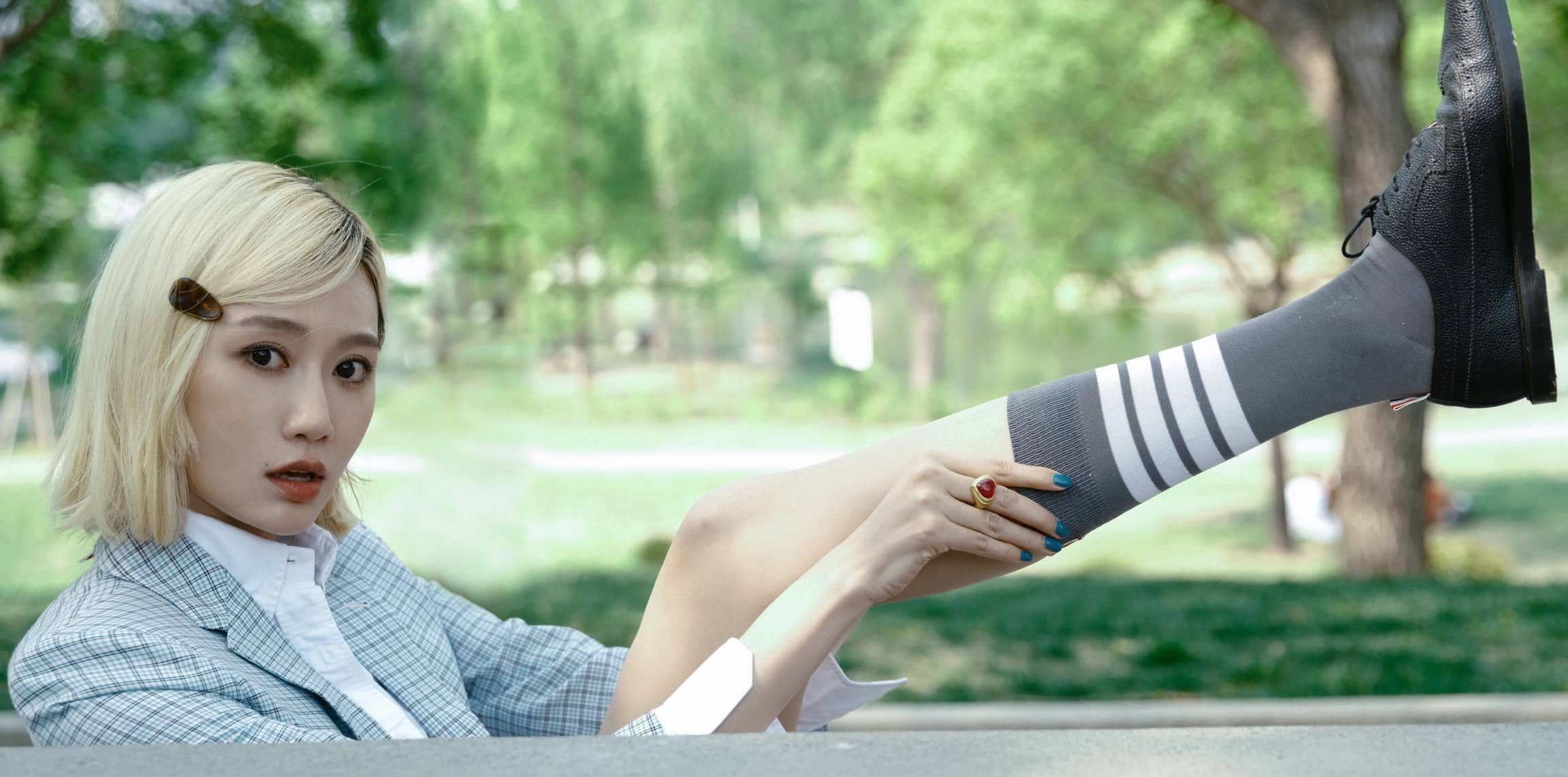 李斯羽，小灰袜小白袜大长腿系列