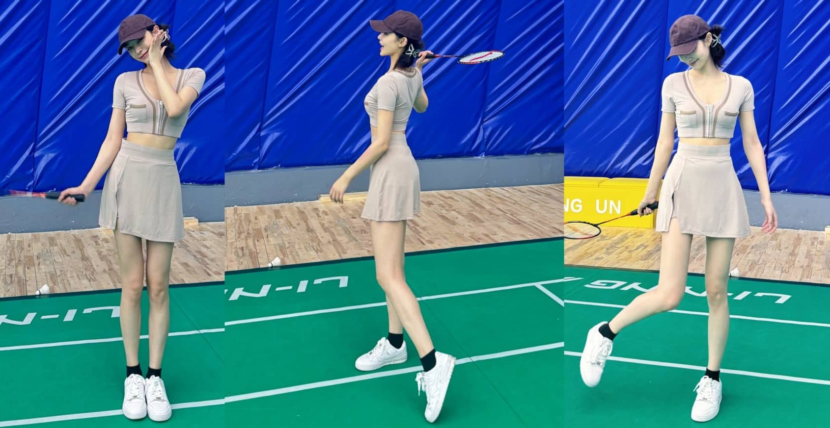 许佳琪，羽毛球运动打卡，好瘦好温柔