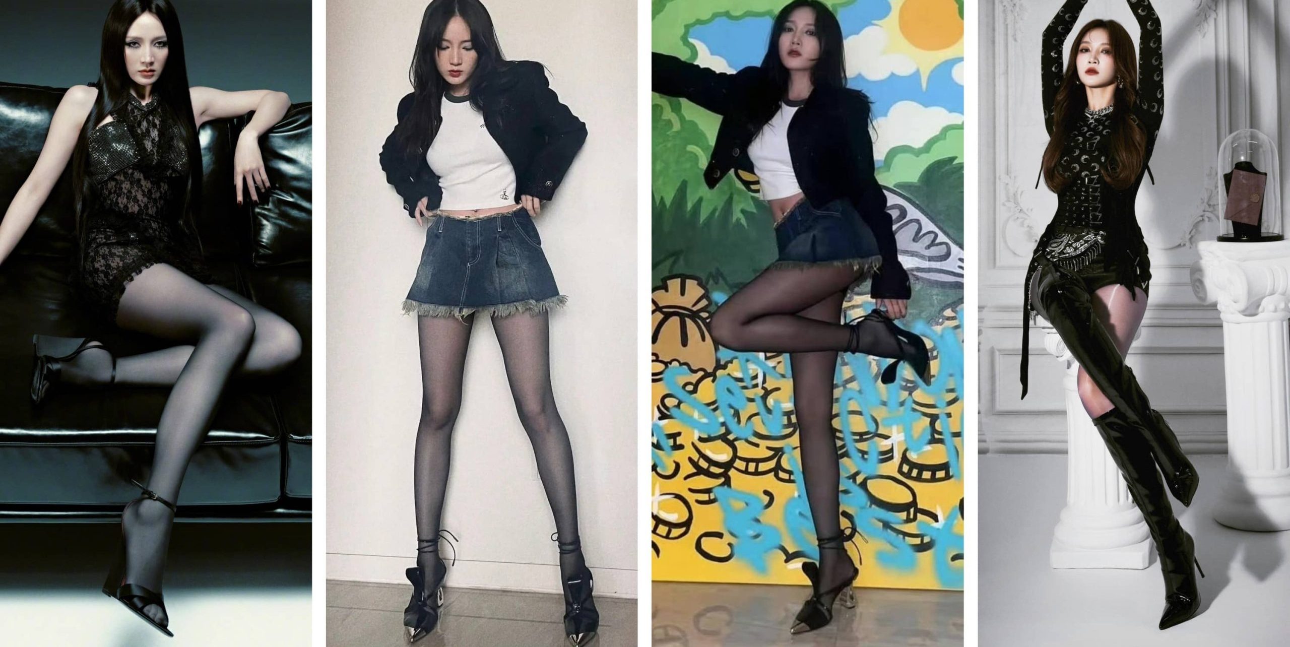 孟佳壁纸，一组好看的丝袜穿搭