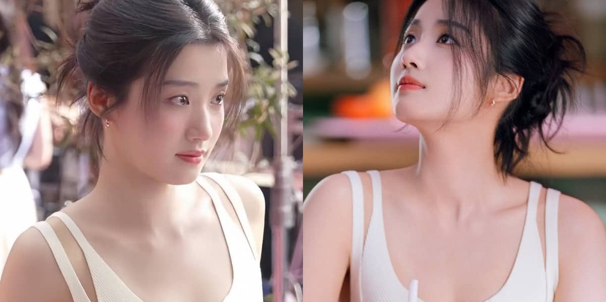 卢昱晓手机壁纸，白色系穿搭清纯甜美