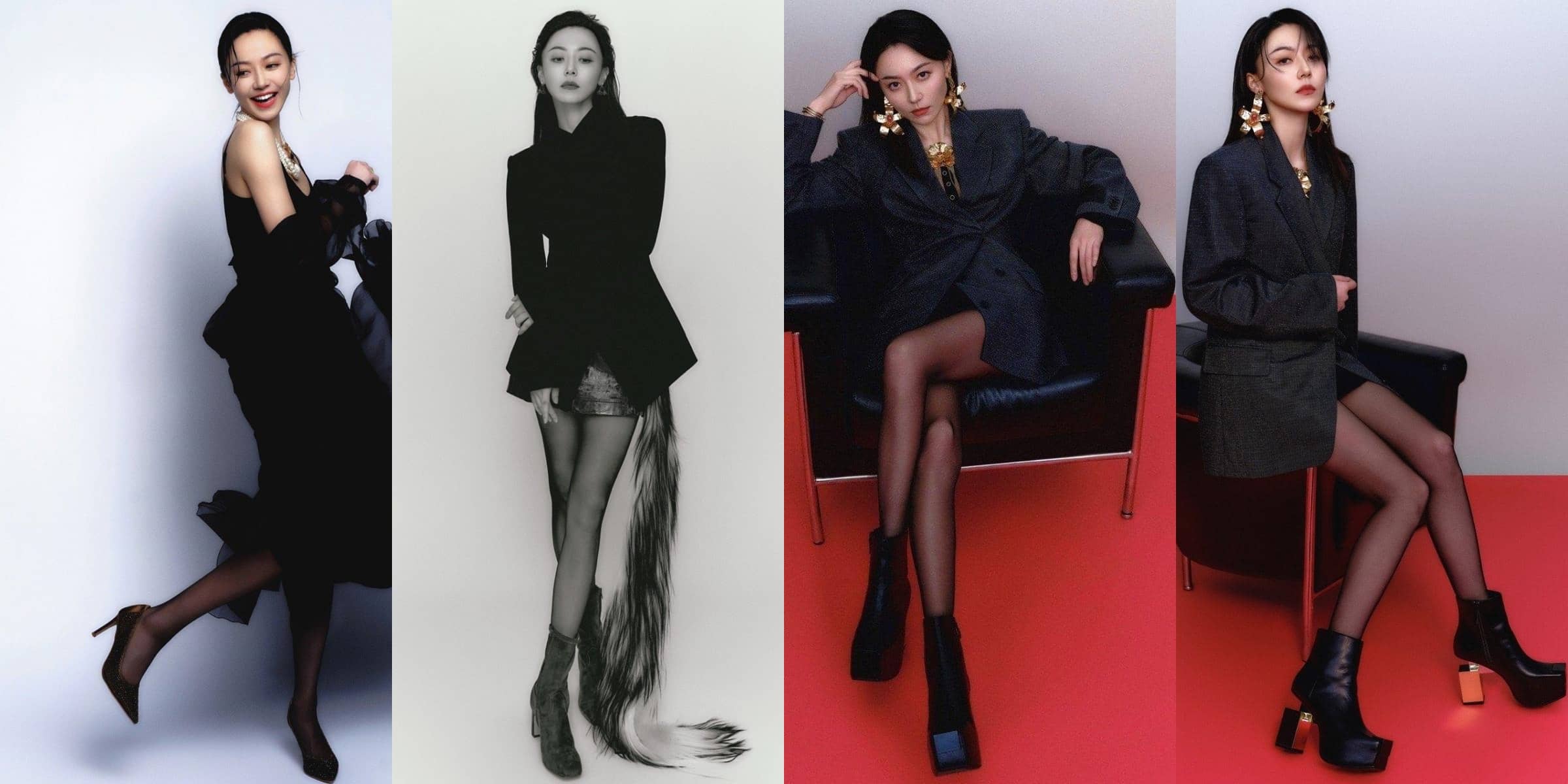 黄梦莹，丝袜妆造穿搭精选