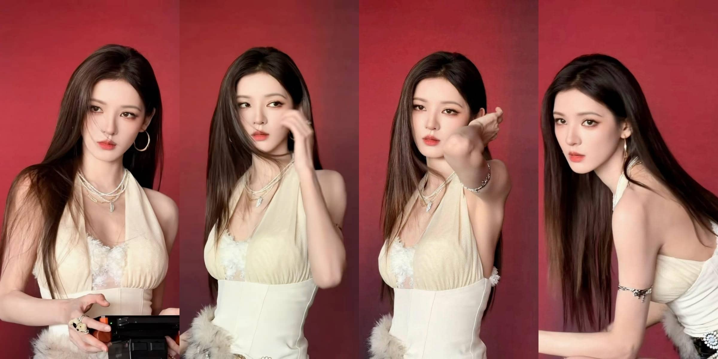 张予曦优雅挂脖裙，直发阿瓜又美出新高度了