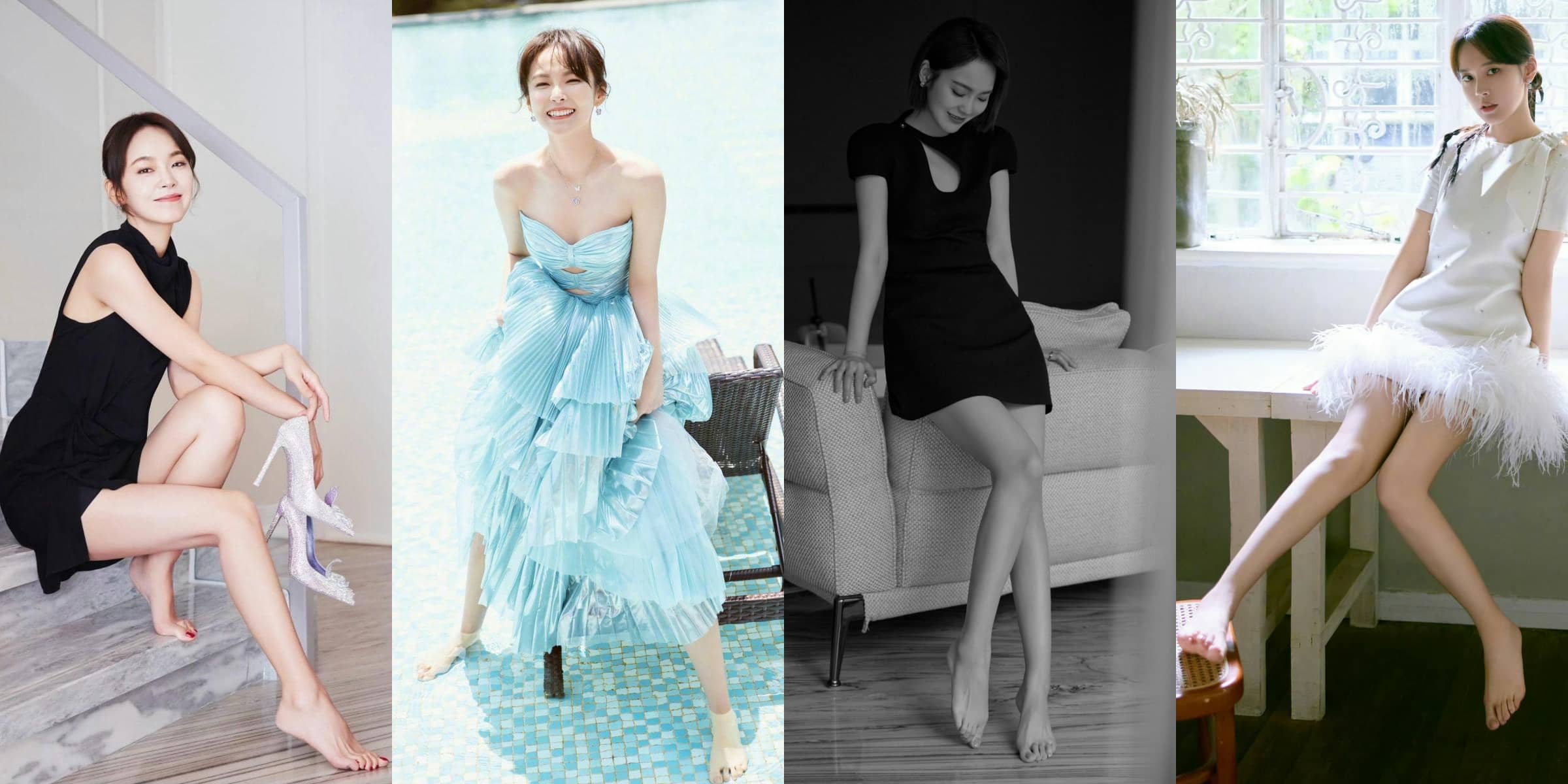 张佳宁，光脚丫的少女感“