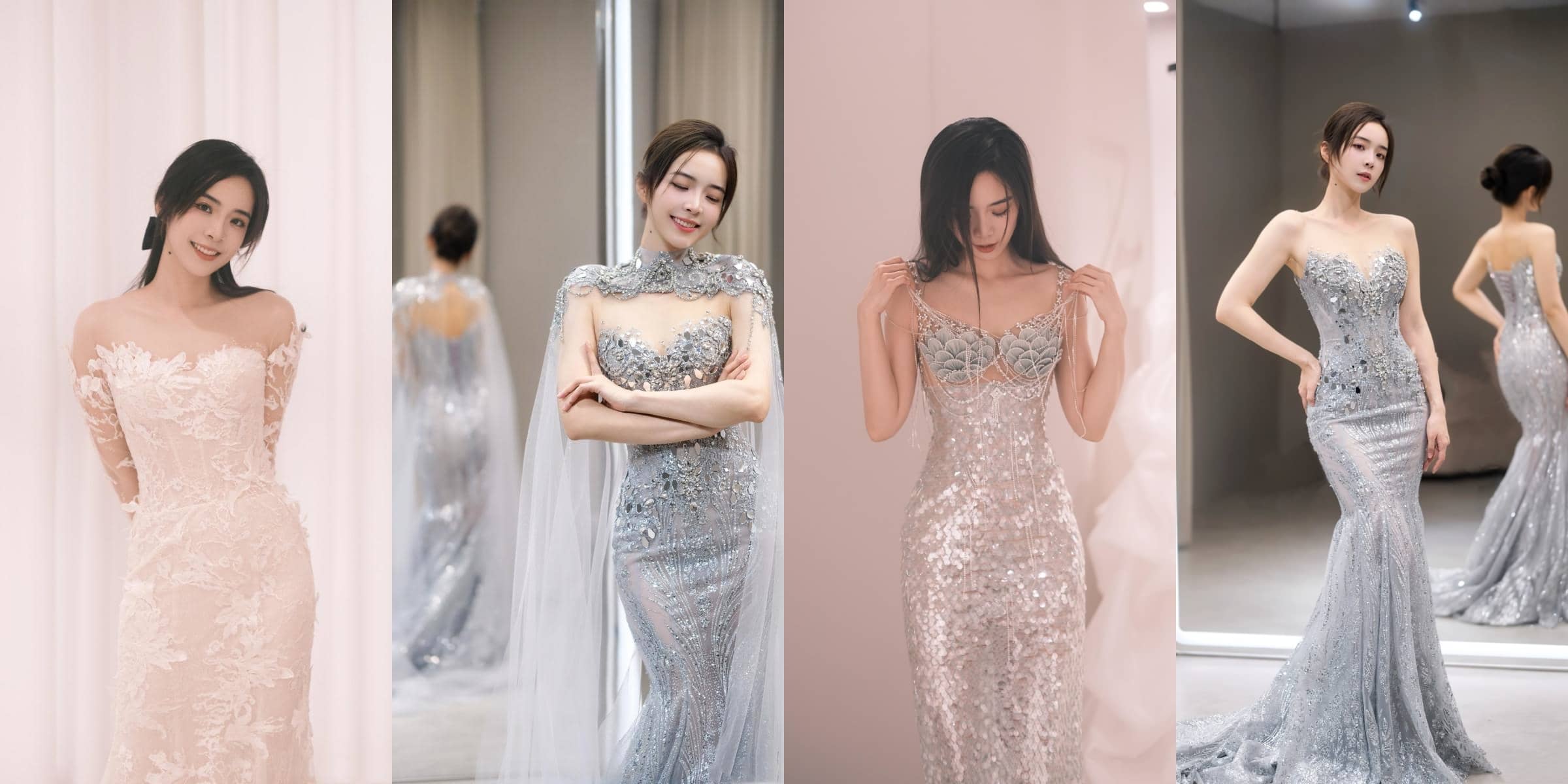 余霜：蕾丝轻纱，银妆倩影