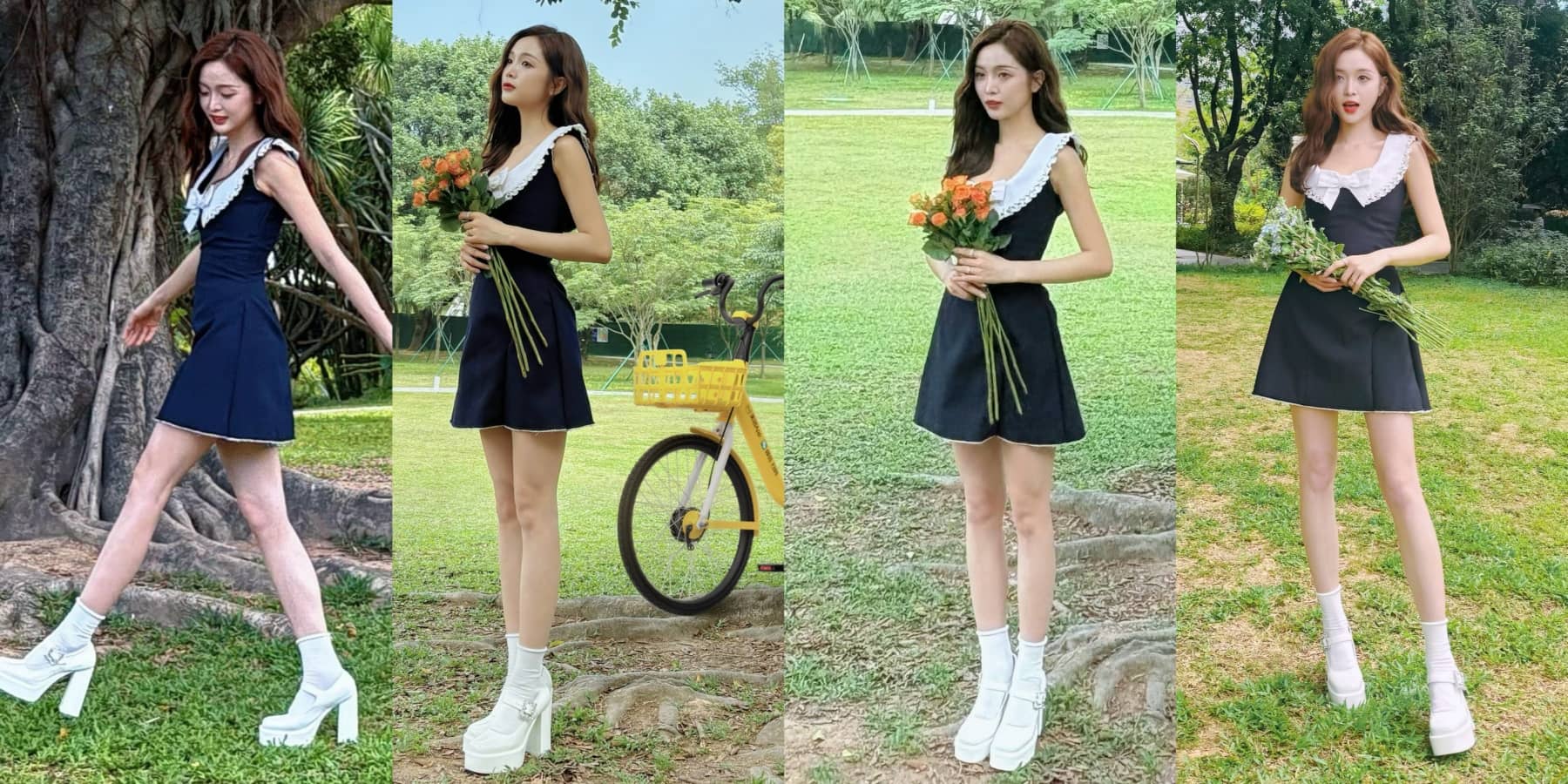 吴宣仪少女壁纸：夏日裙装秀线条