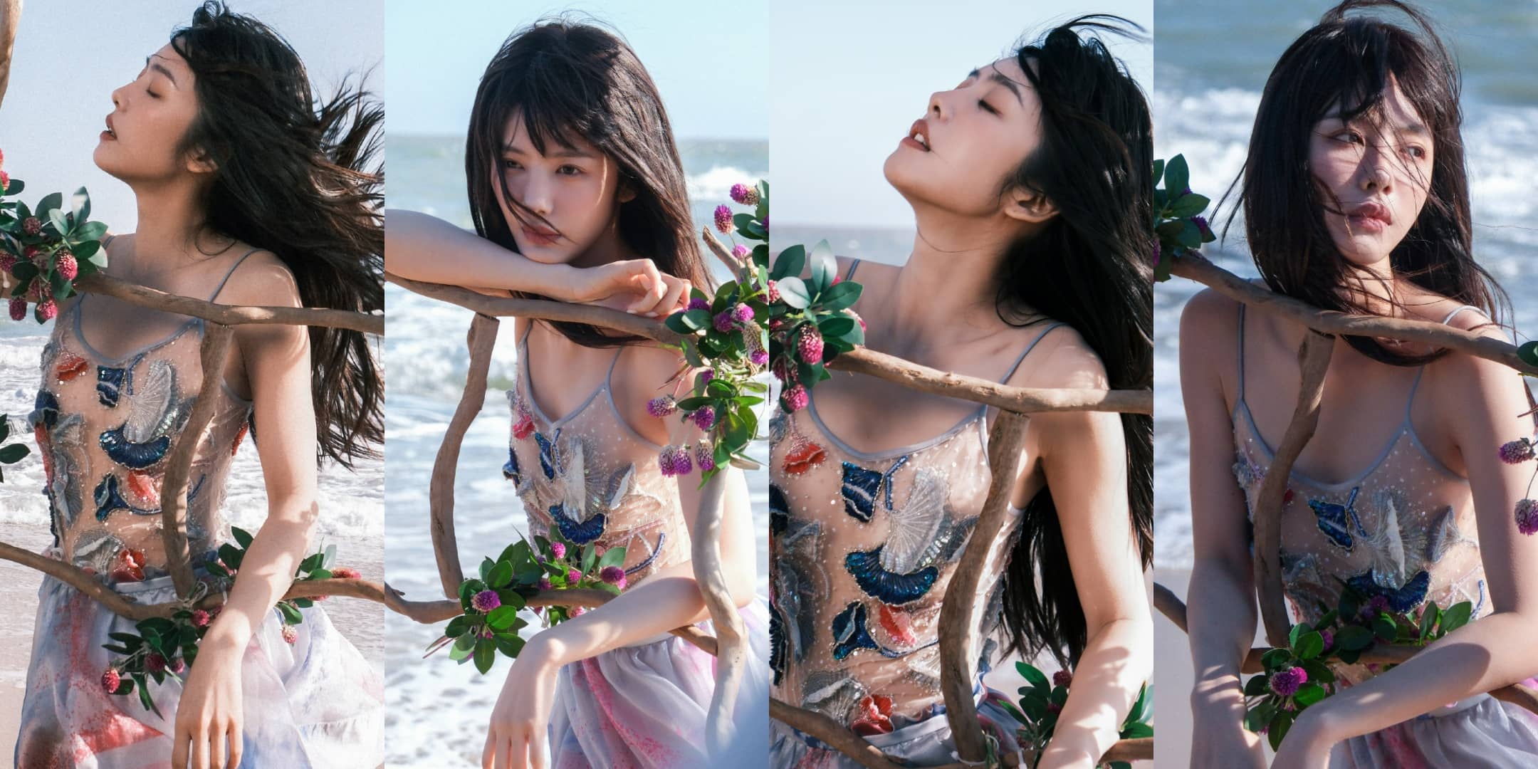 蔡文静，冬日海岸的“拾花少女”