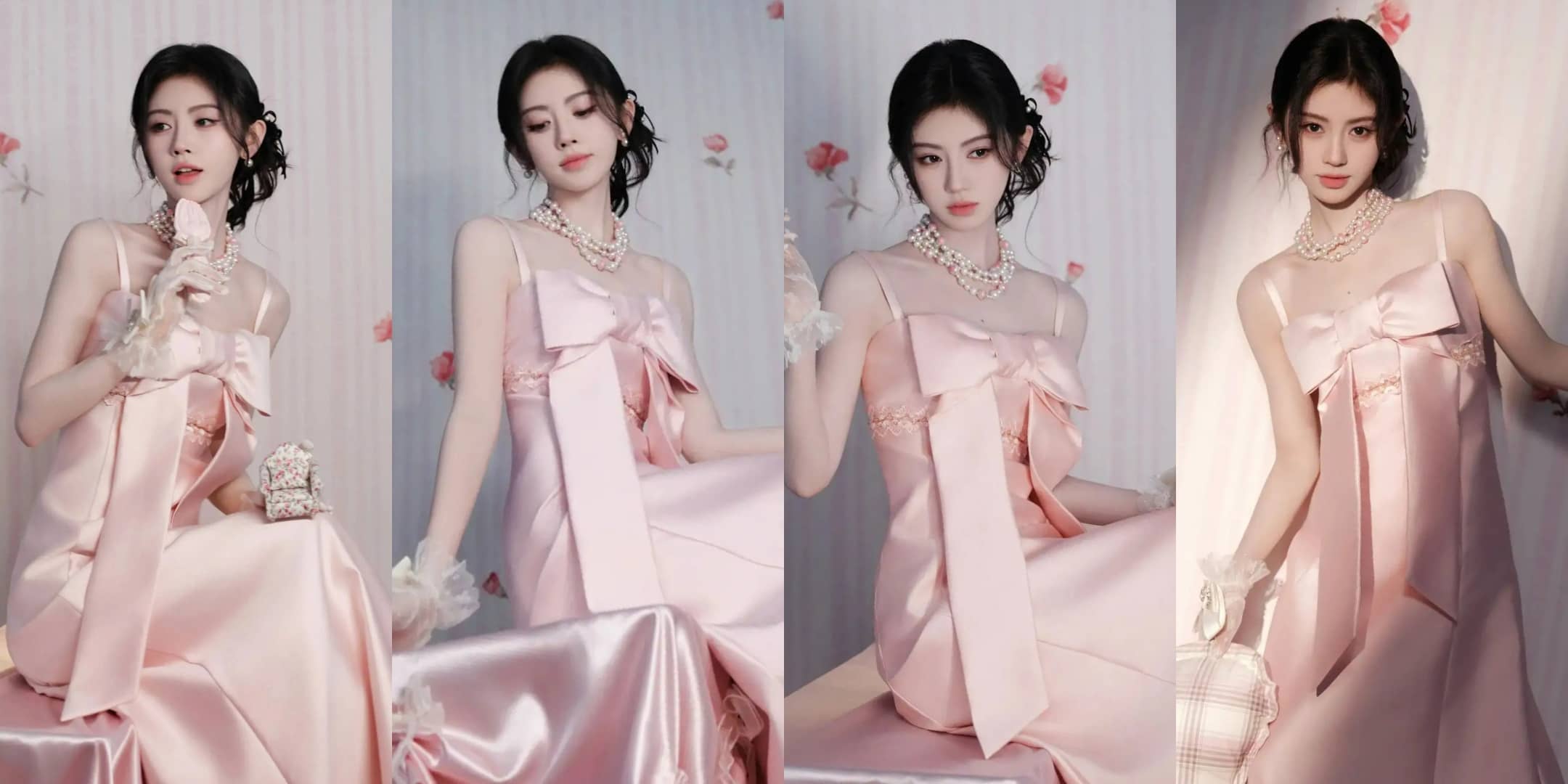 鞠婧祎壁纸，粉色的回忆