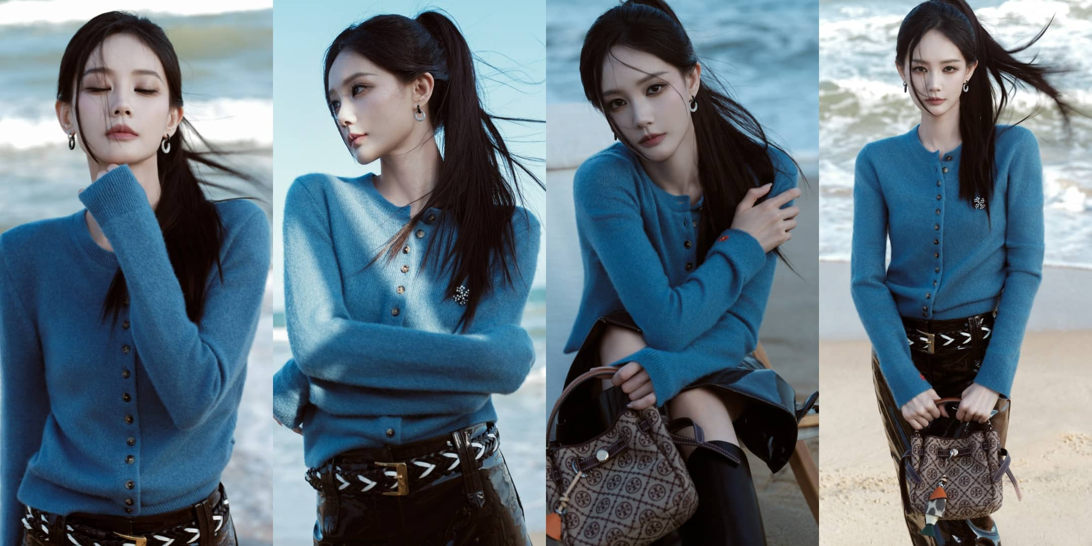 李一桐壁纸，海岸风光，一抹深蓝
