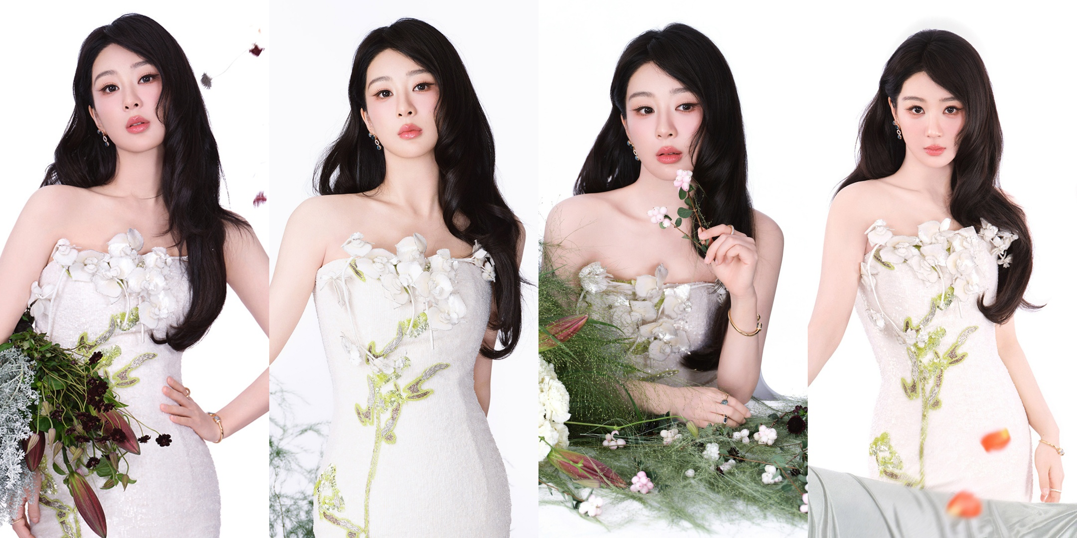 杨紫壁纸，优雅白裙子，温婉大气之姿